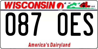 WI license plate 087OES