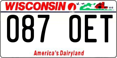 WI license plate 087OET