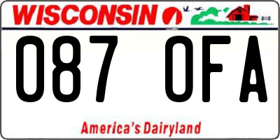 WI license plate 087OFA
