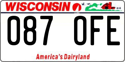WI license plate 087OFE