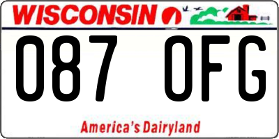 WI license plate 087OFG