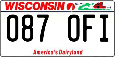WI license plate 087OFI