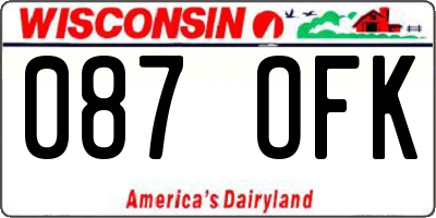 WI license plate 087OFK