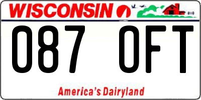 WI license plate 087OFT