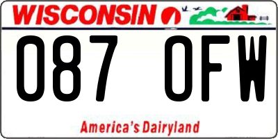 WI license plate 087OFW