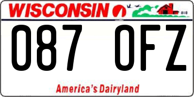 WI license plate 087OFZ