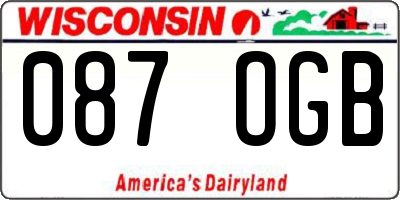 WI license plate 087OGB