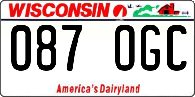 WI license plate 087OGC