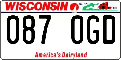 WI license plate 087OGD