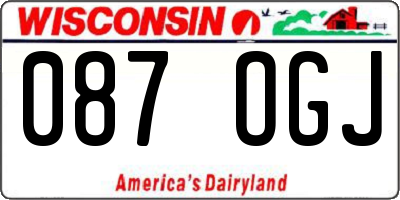 WI license plate 087OGJ