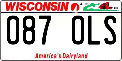 WI license plate 087OLS