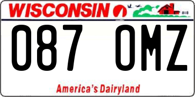 WI license plate 087OMZ
