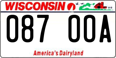 WI license plate 087OOA