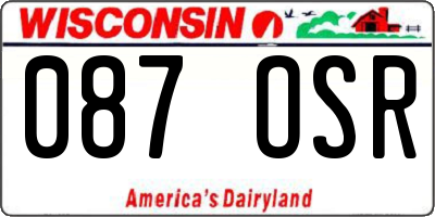 WI license plate 087OSR