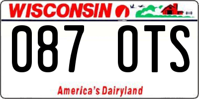 WI license plate 087OTS