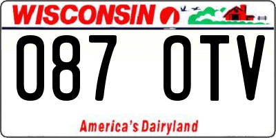 WI license plate 087OTV