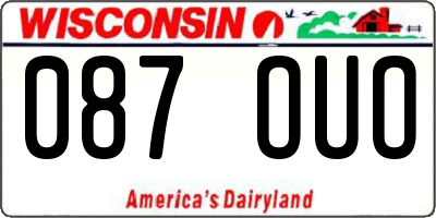 WI license plate 087OUO