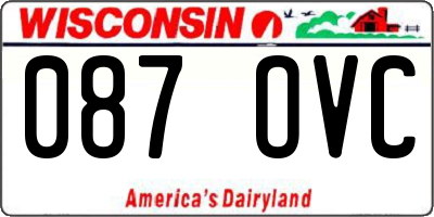 WI license plate 087OVC