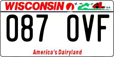 WI license plate 087OVF