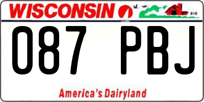 WI license plate 087PBJ