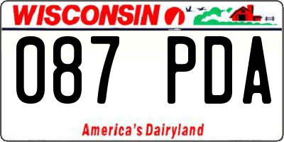 WI license plate 087PDA