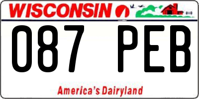 WI license plate 087PEB