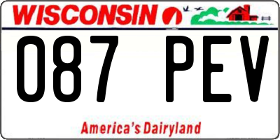 WI license plate 087PEV