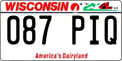 WI license plate 087PIQ