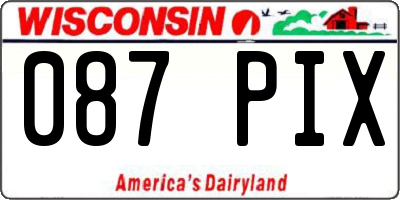 WI license plate 087PIX