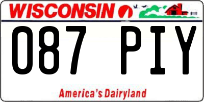 WI license plate 087PIY