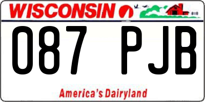 WI license plate 087PJB