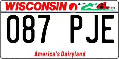 WI license plate 087PJE