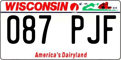 WI license plate 087PJF