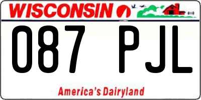 WI license plate 087PJL