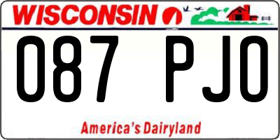 WI license plate 087PJO