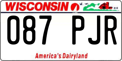 WI license plate 087PJR