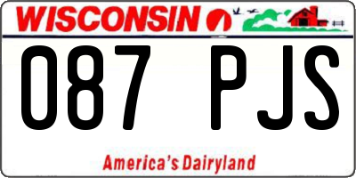 WI license plate 087PJS