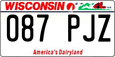 WI license plate 087PJZ