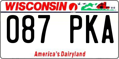 WI license plate 087PKA