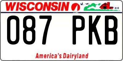 WI license plate 087PKB