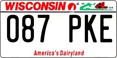 WI license plate 087PKE