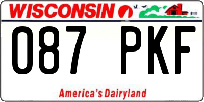 WI license plate 087PKF