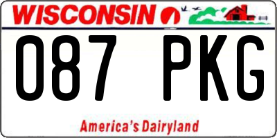 WI license plate 087PKG