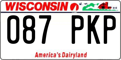 WI license plate 087PKP
