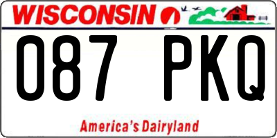 WI license plate 087PKQ
