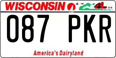 WI license plate 087PKR