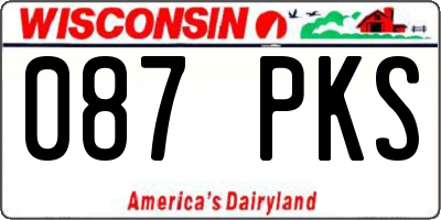 WI license plate 087PKS