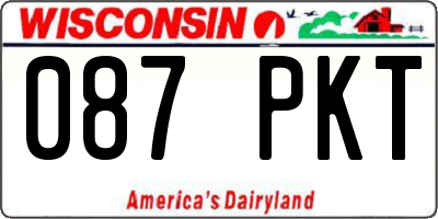 WI license plate 087PKT