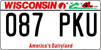 WI license plate 087PKU