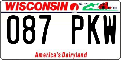 WI license plate 087PKW